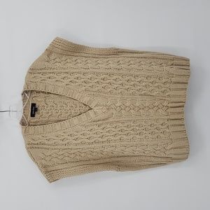 Lea & Viola V-neckline Cable Knit Oversized Vest Sweater Top Size M